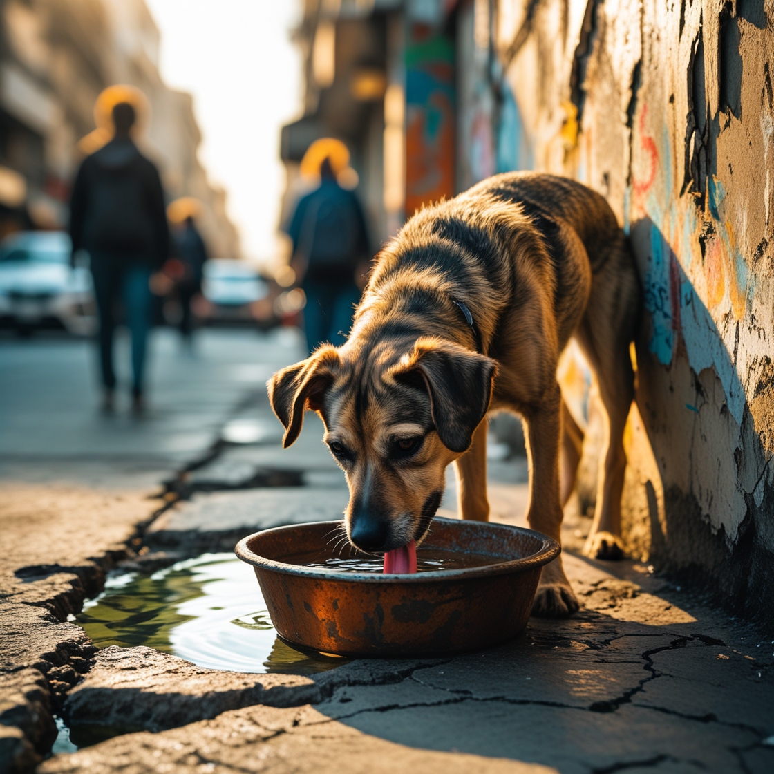 A sick dog being treated for Parvo disease at Love and Care pet care center.